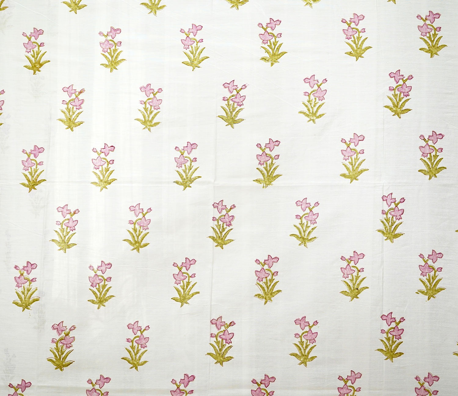 Floral Small Butti 1 Piece Curtain (White, 7 Feet)