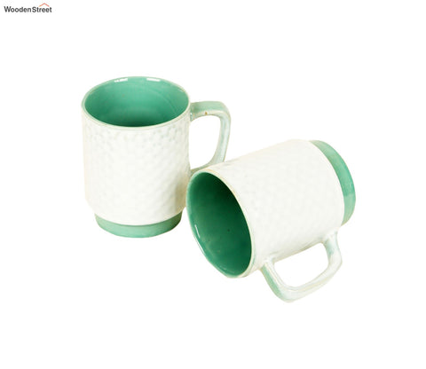 White Pearl Ceramic Tea Cups (Set of 6)
