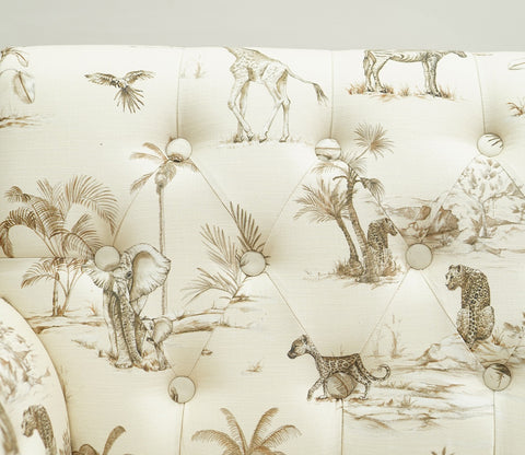 Parker 3 Seater Sofa (Cotton, Cream Forest)