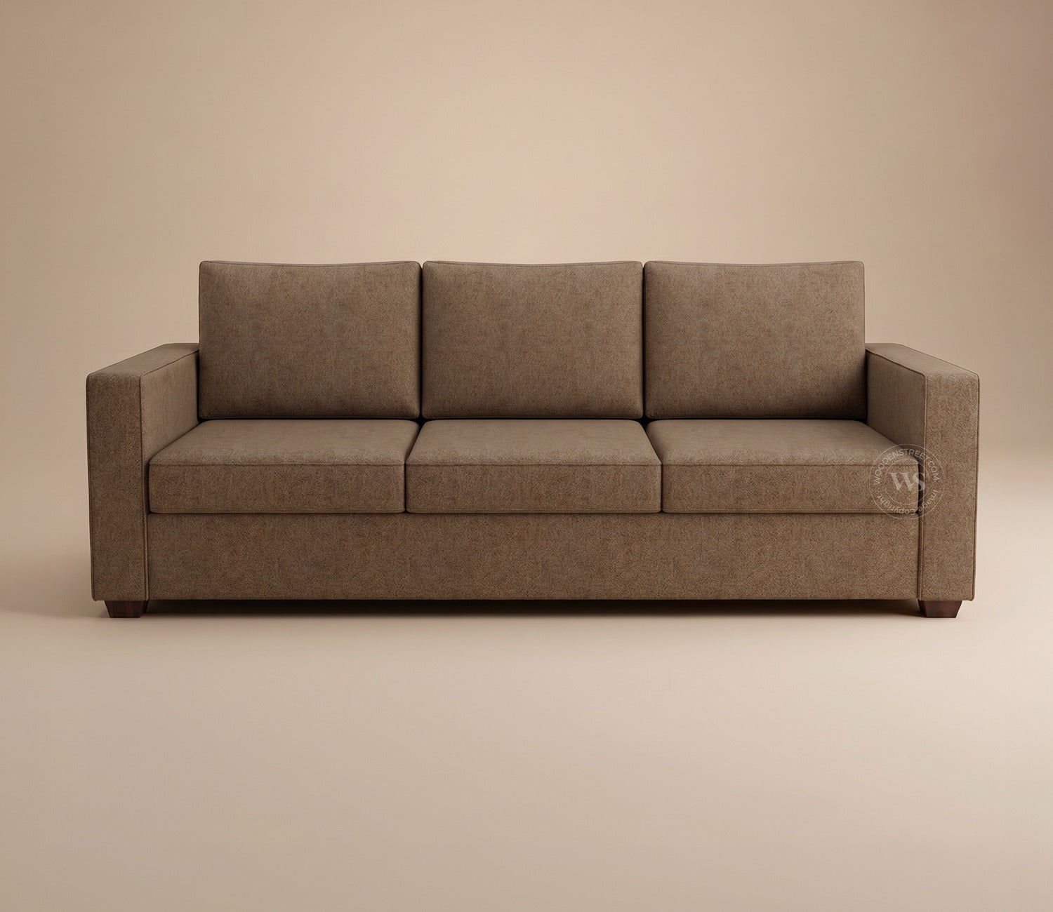 Albus 3 Seater Fabric Sofa (Sand Brown)