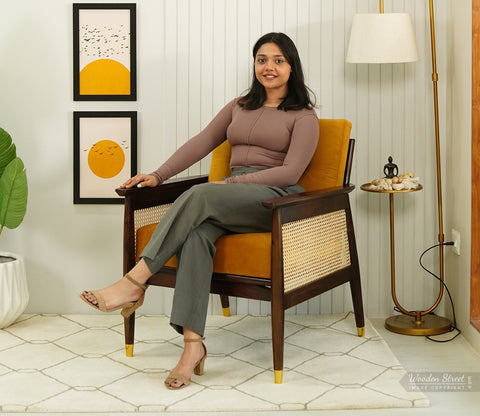 Emperor Cane Arm Chair (Chestnut Brown)