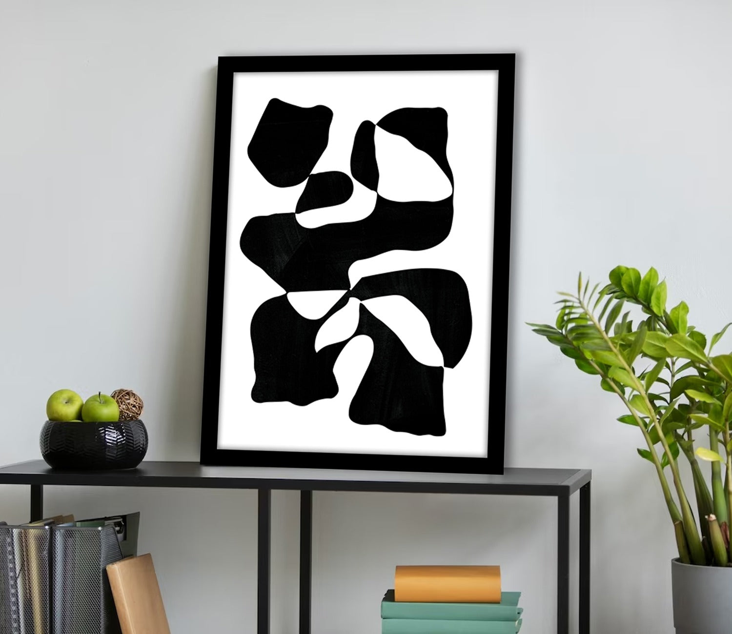 Black & White Abstract Delight Wall Frame (Rectangle, Black, 18X24, Canvas)