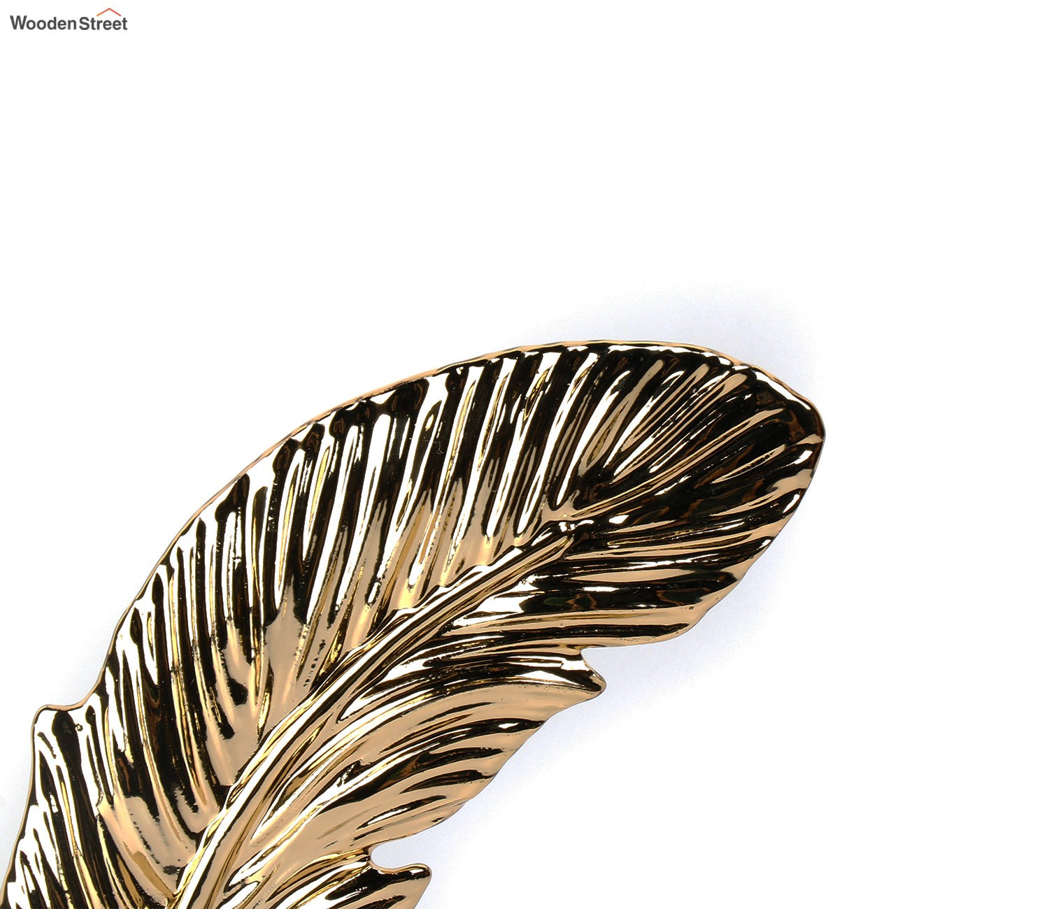 Timeless Feathers Console Table Decor- Leaf Alloy (S, Gold)