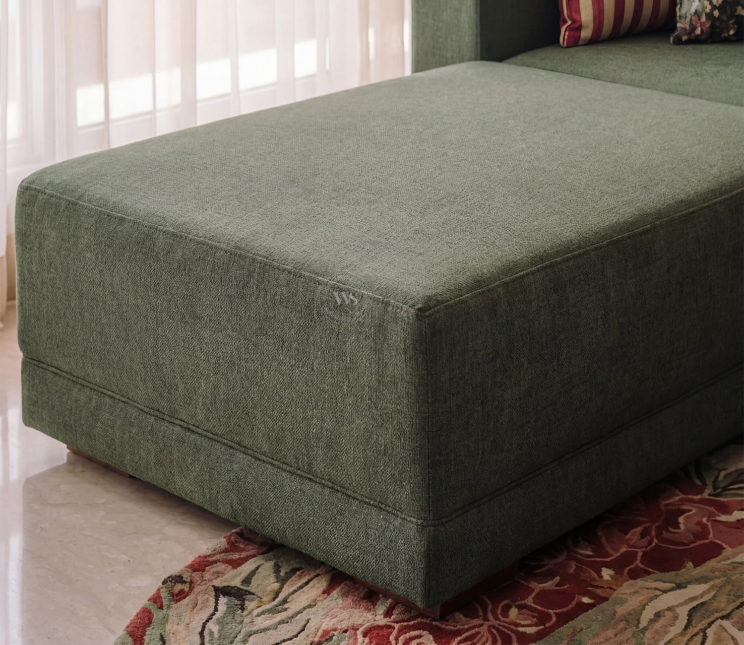 Oasis L-Shape Left Aligned Sectional Sofa (Sage Green)