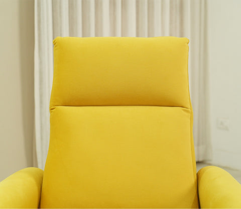 Nivaan Suede Rocking Revolving Motorized Recliner R3 (Yellow)