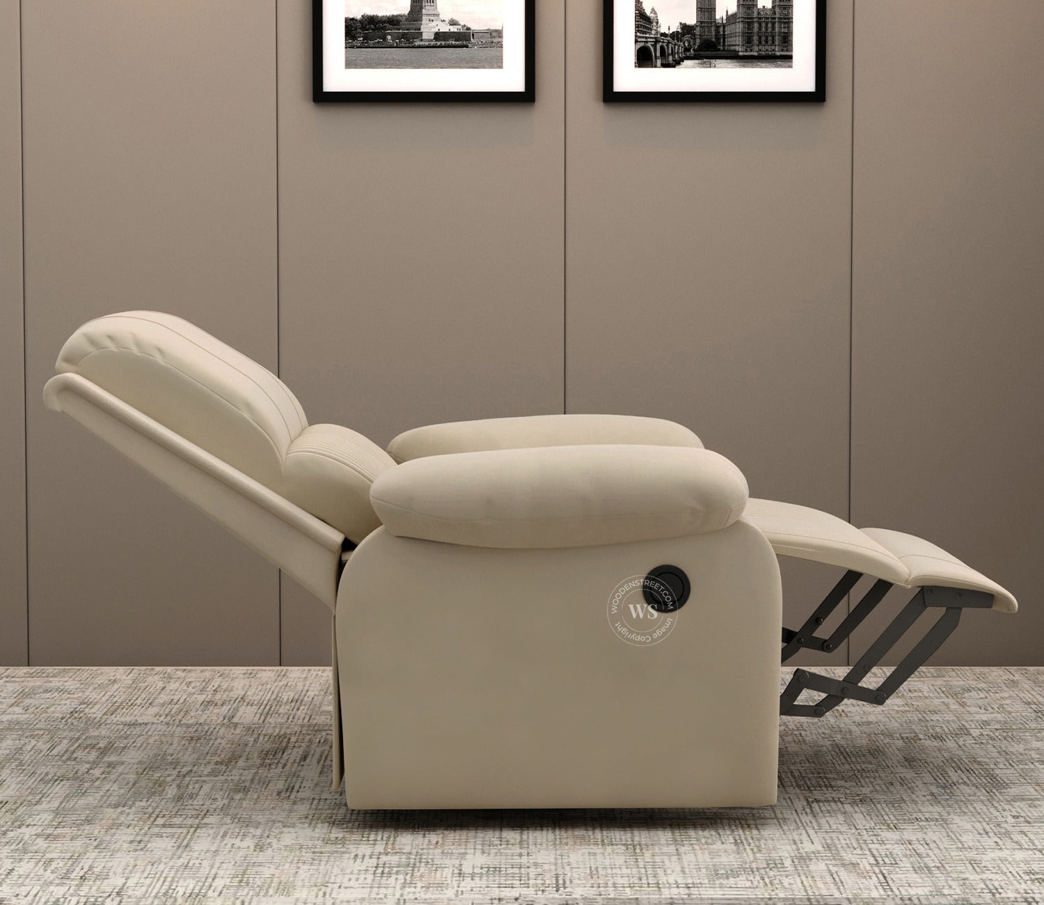 Arvana Motorized Recliner Sofa (Beige)