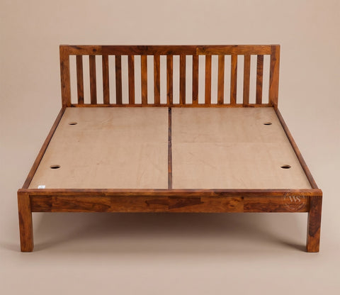 Venice Wooden King Size Bed Without Storage (Honey Finish)