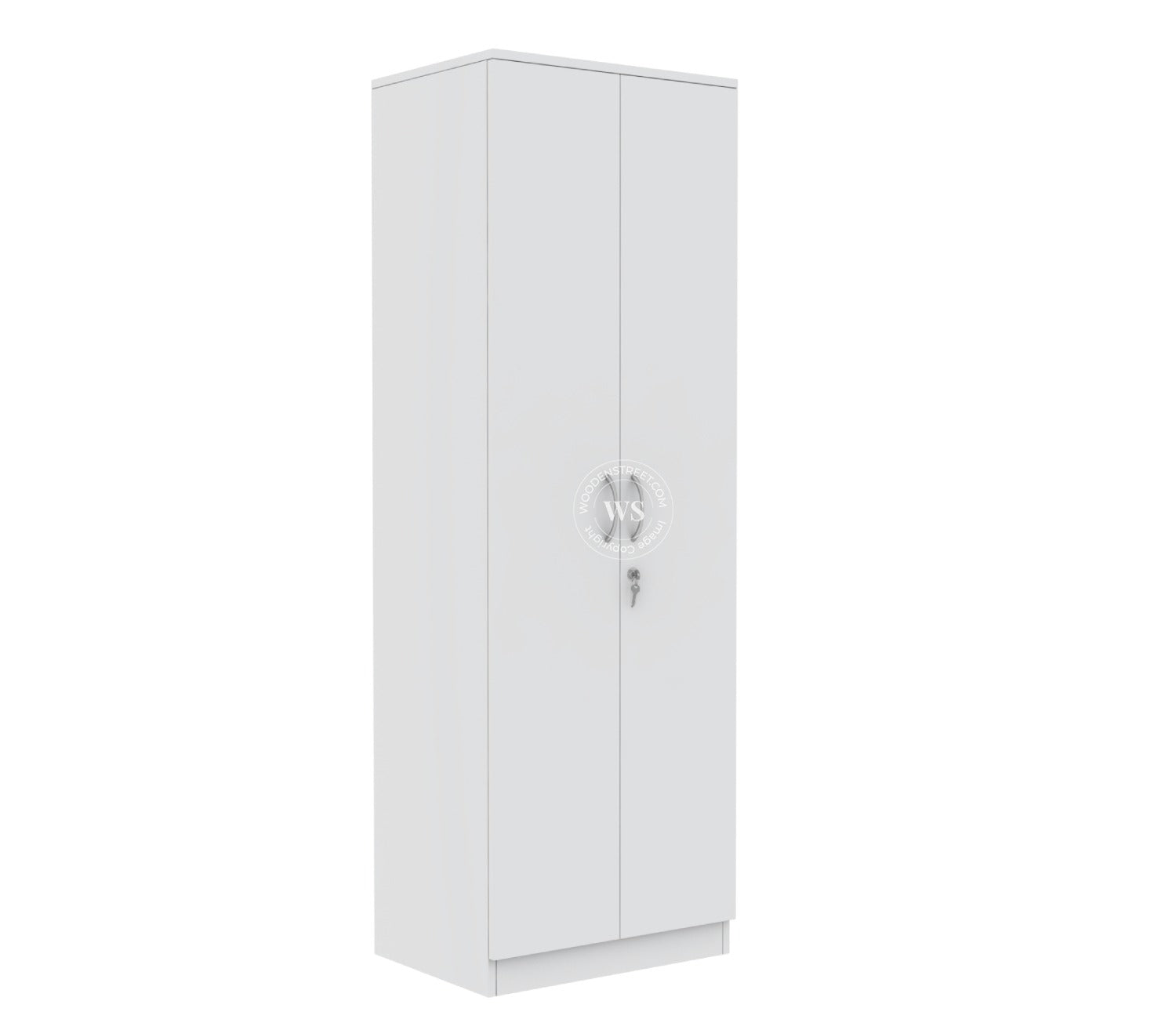 Lillian 2 Door Wardrobe with Shelves (Frosty White Finish)