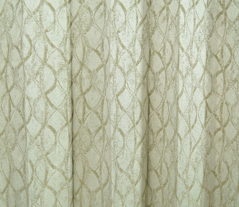 Spiral Patterned 1 Piece Blackout Curtain (Beige, 7 Feet)