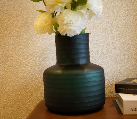 Plush Cup Green Glass Vase