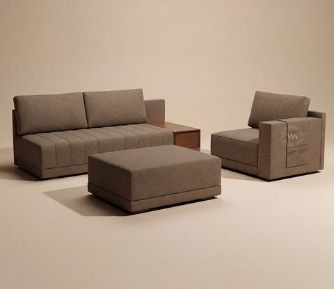 Oasis L-Shape Right Aligned Sectional Sofa (Sand Brown)