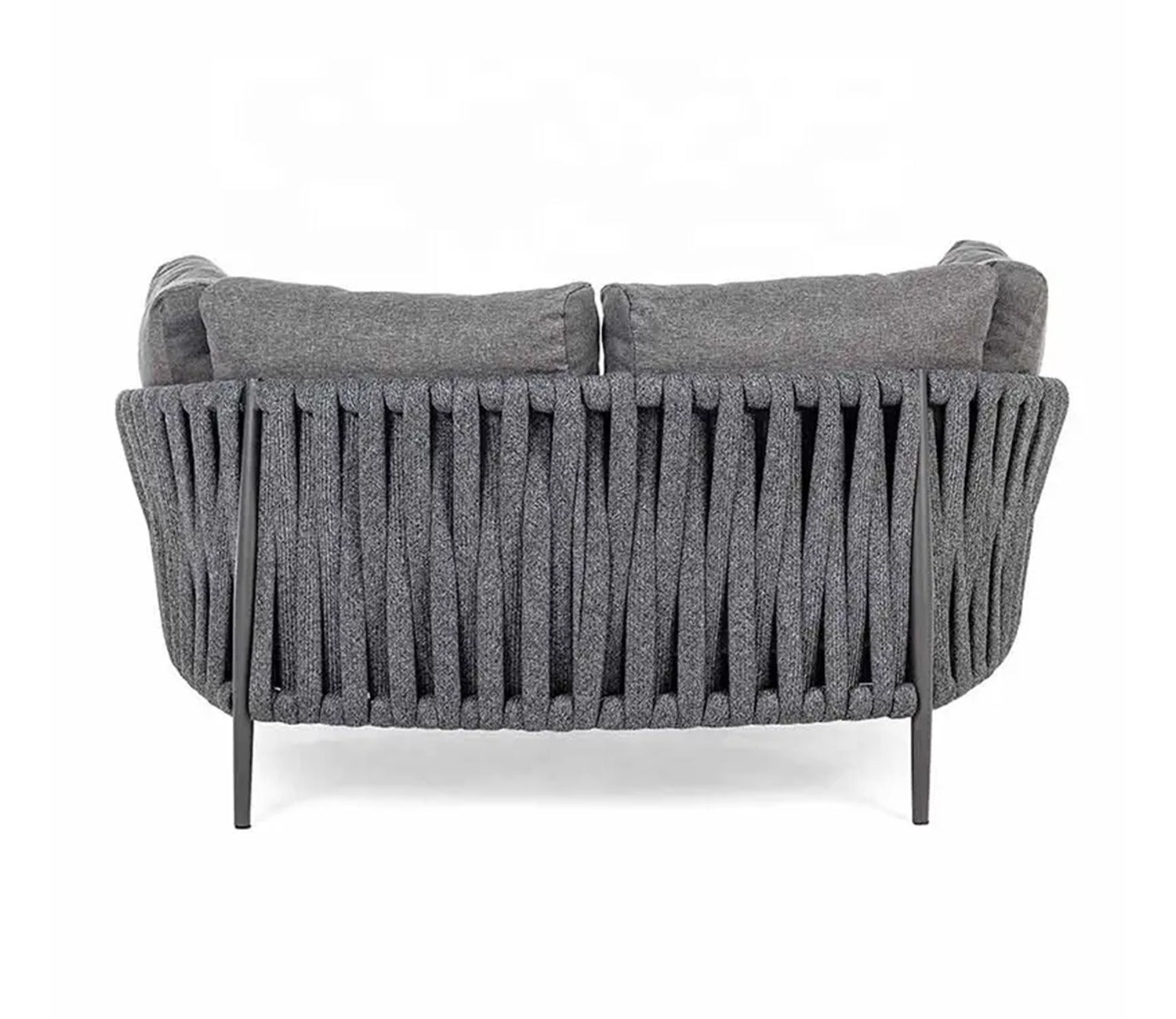 Grey Rope Round Daybed With Grey Cushions