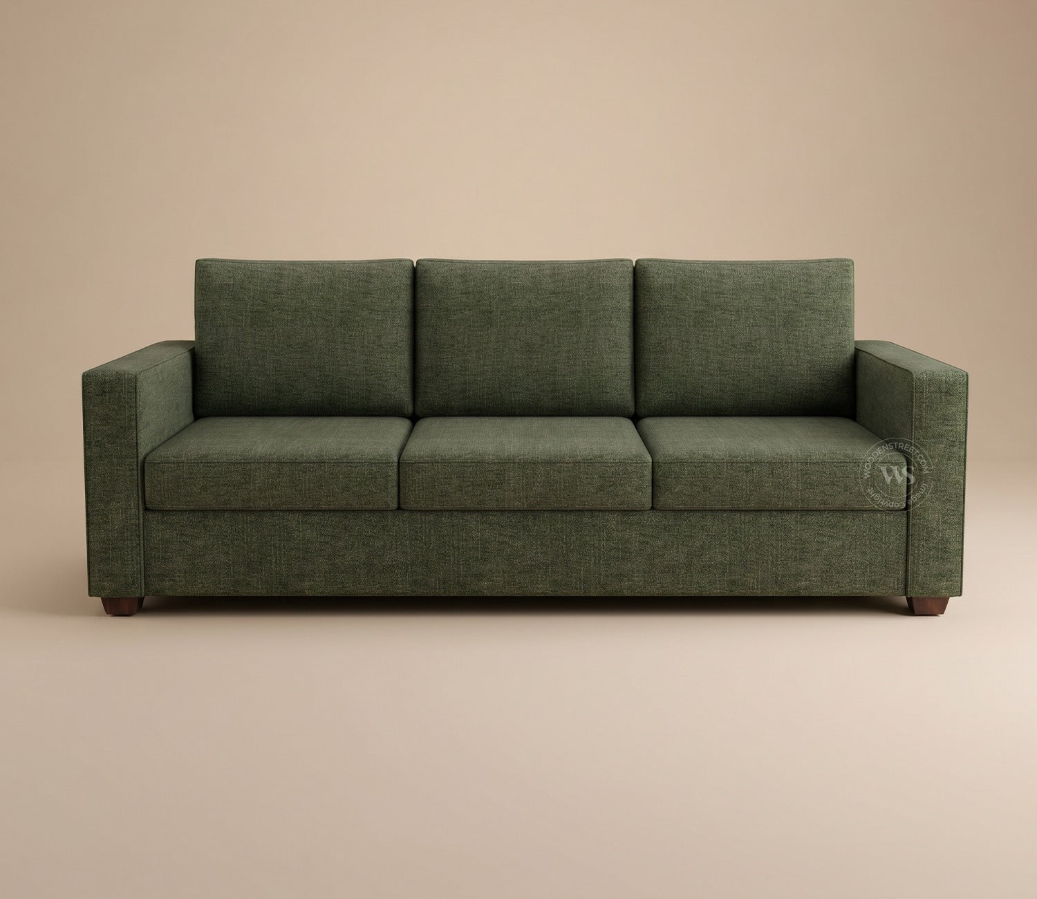 Albus 3 Seater Fabric Sofa (Sage Green)