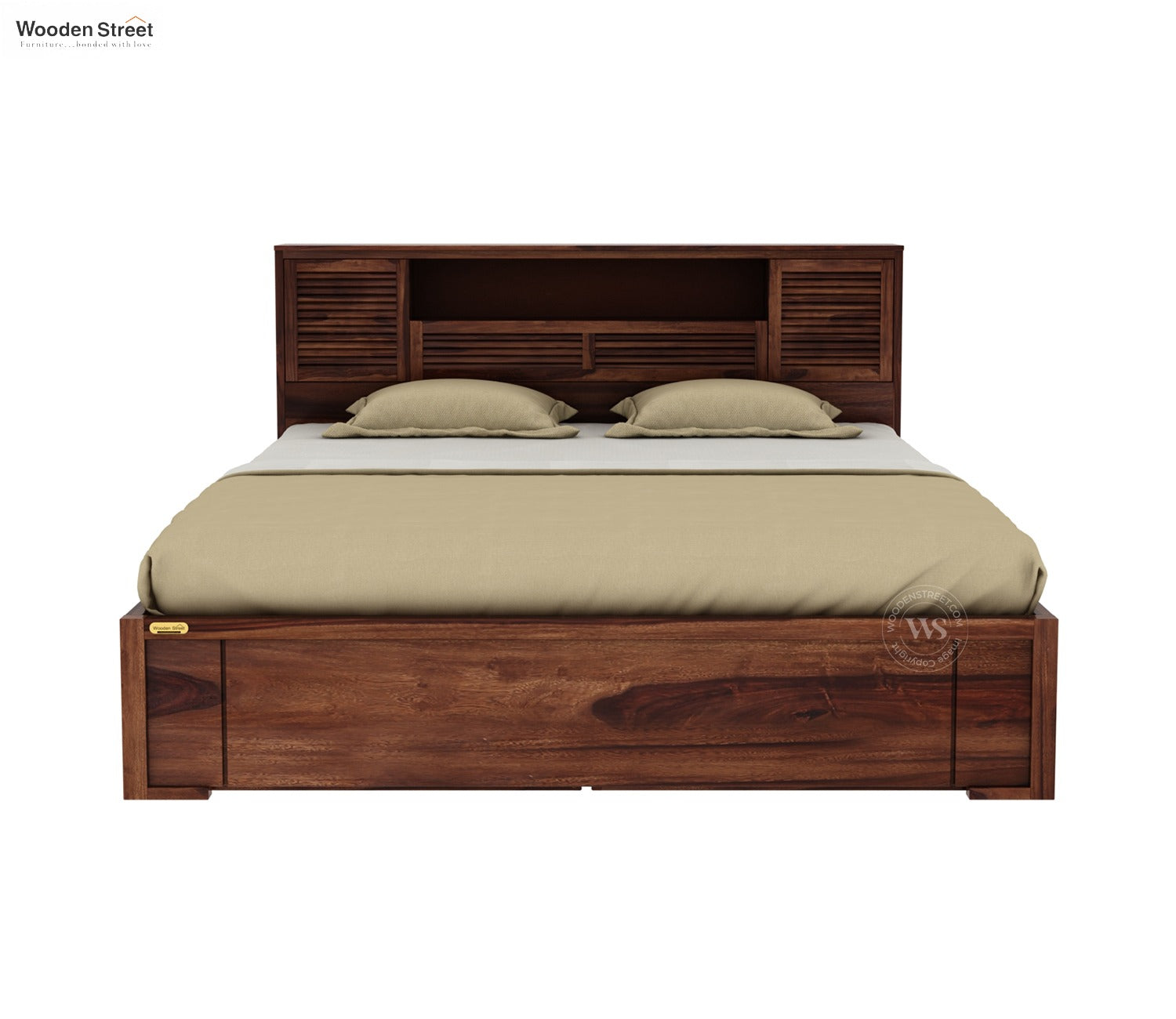 Ferguson Bed with 4 Drawer Storage (King Size, Honey Finish)