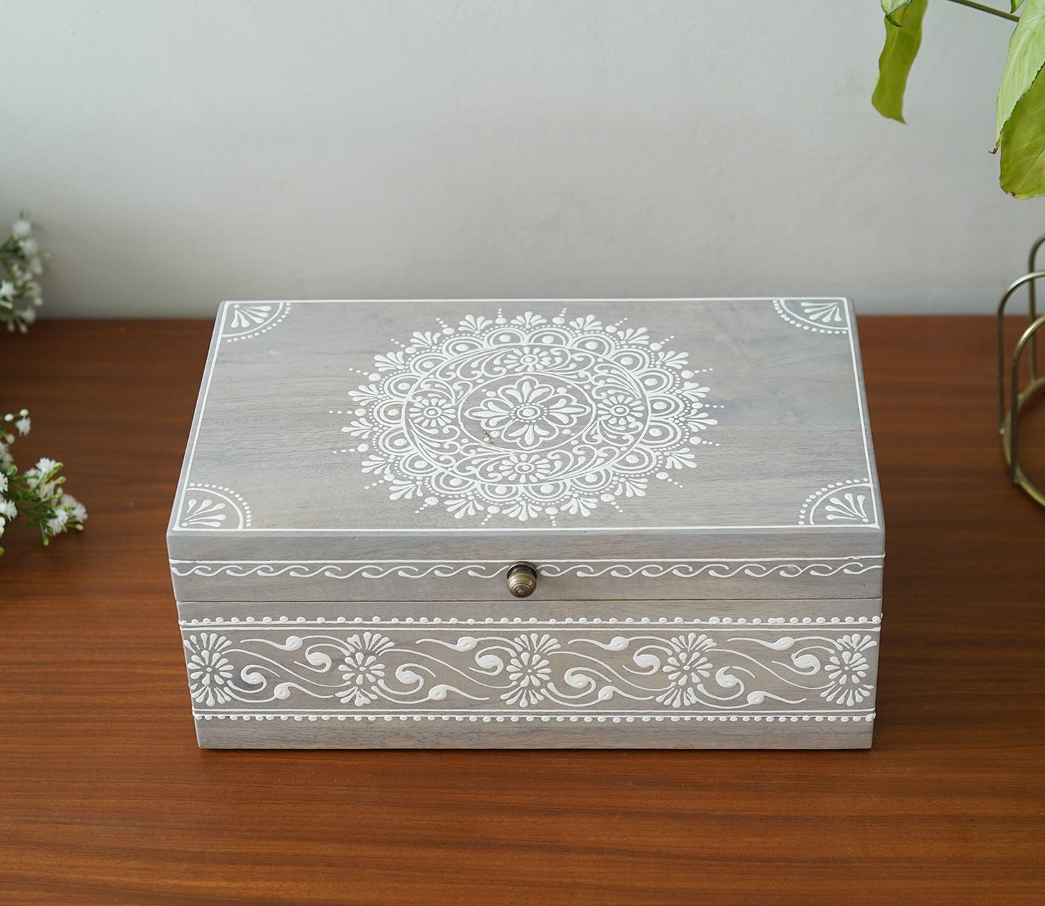 Ira Traditional Designer Hand Painted Wooden Jewellery Box