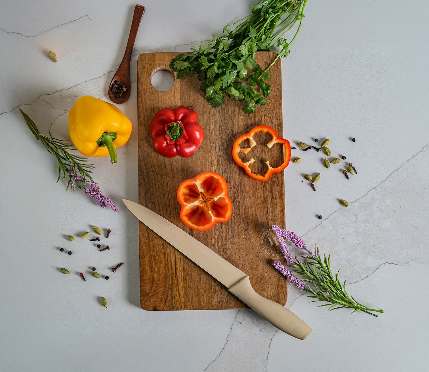Ridge Natural Mango Wood Handcrafted Non Slip Chopping Board for Kitchen