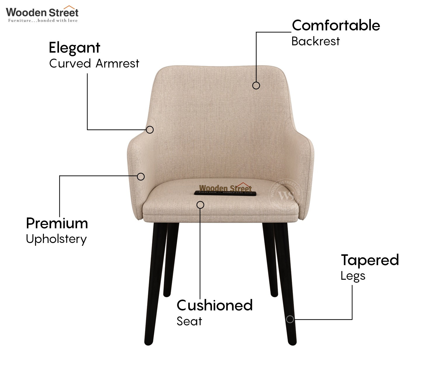 Aureya Upholstered Arm Chair (Jade Ivory)