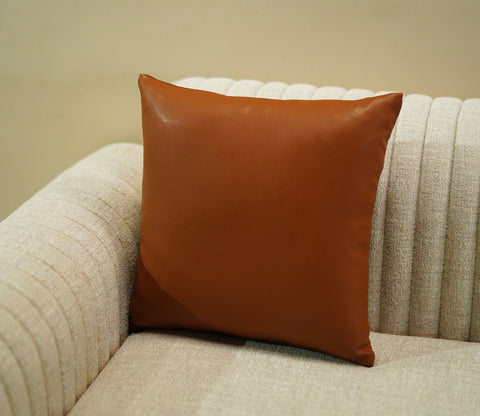 Klara Cushion Cover with Filler - Pack of 1 (18x18 Inch, Ginger Bread)
