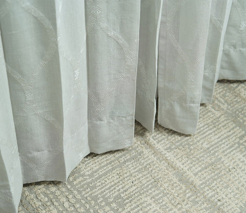 Twisted Sheer Door Curtains Set of 2 (Grey, 7 Feet)