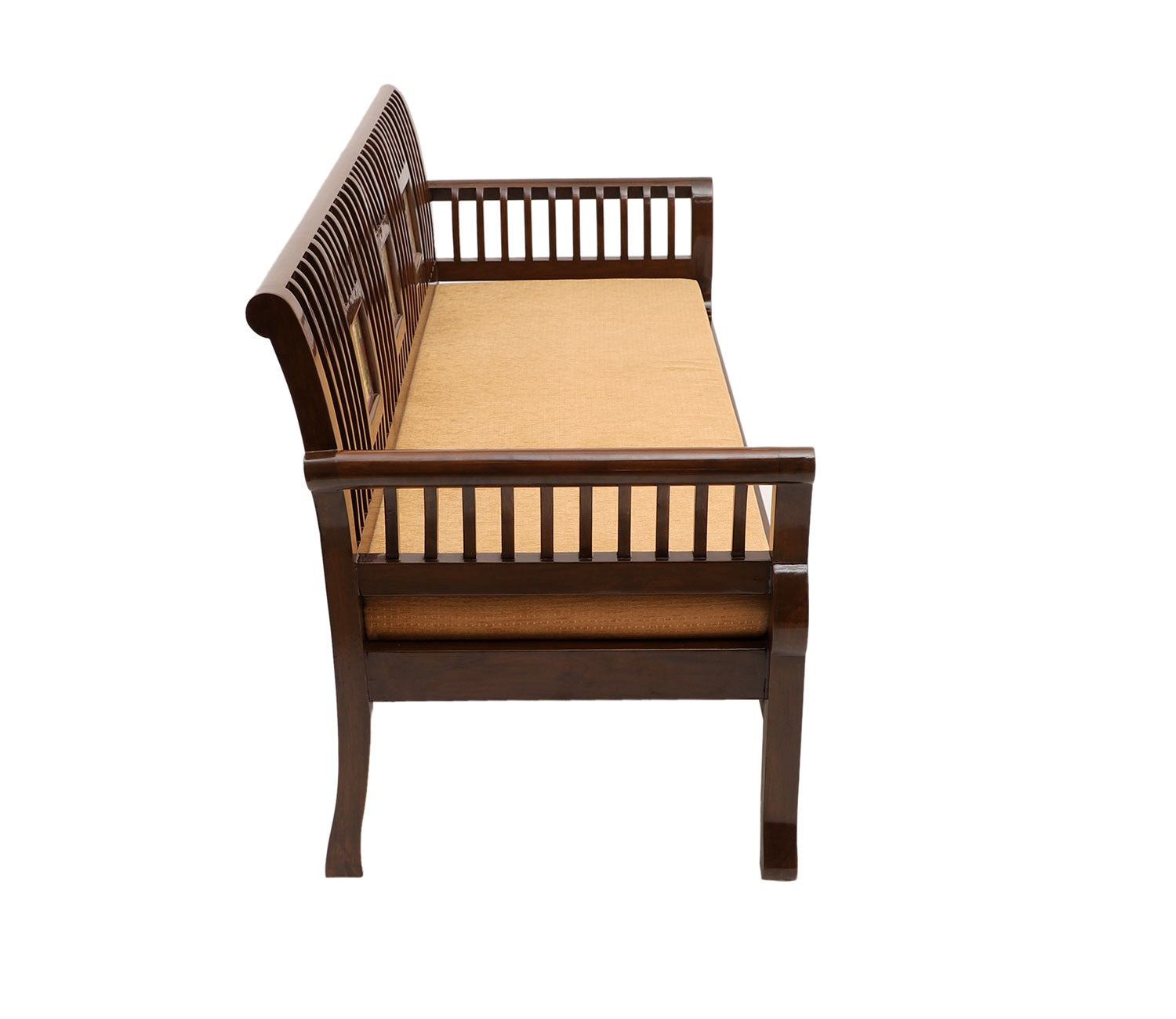 Nyle Three Seater Sofa in Teakwood with Walnut Finish