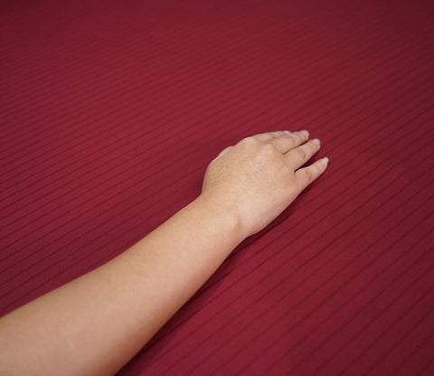Ruby Classic Stripe King Size Bedsheet (Maroon)