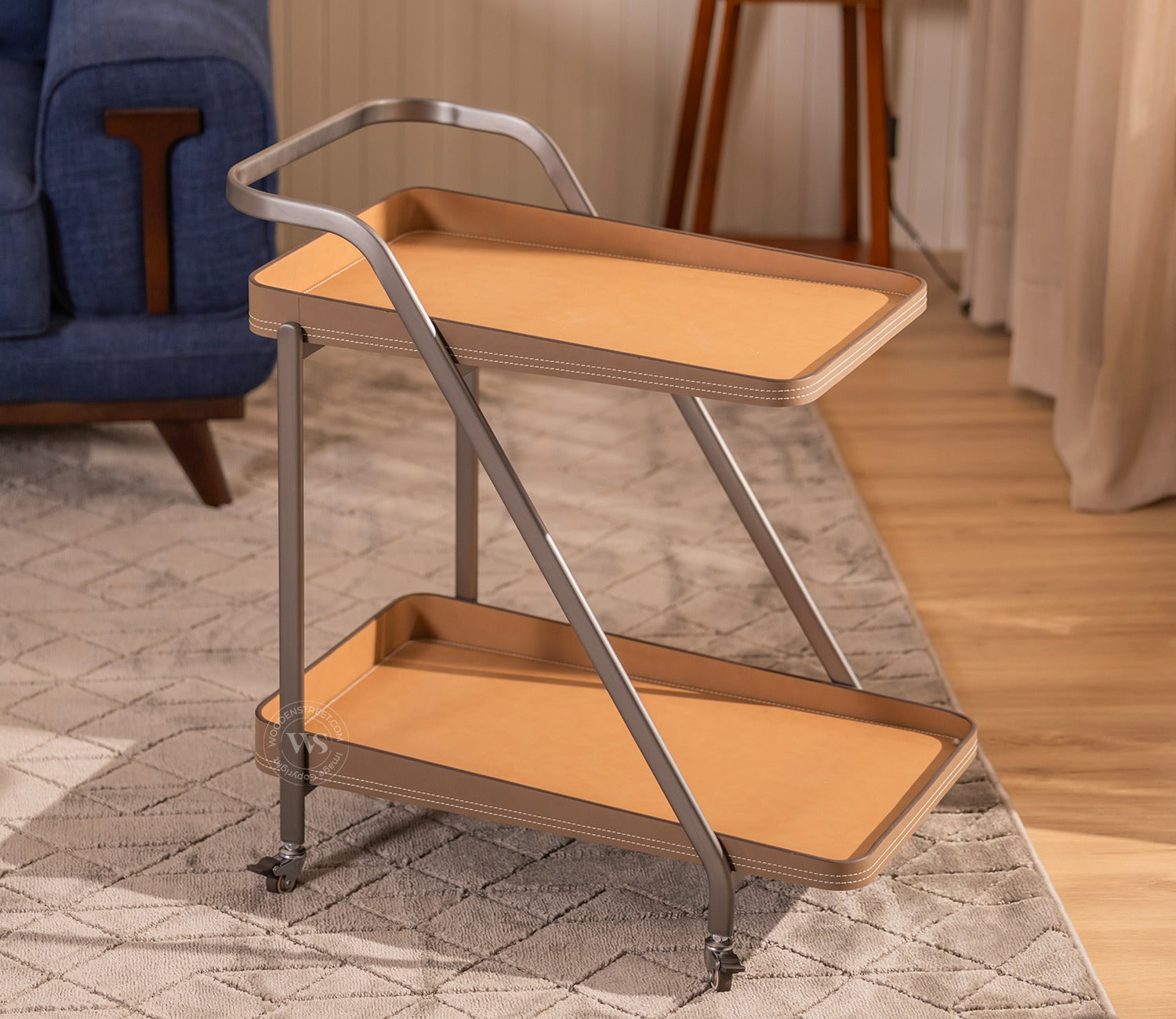 Salvador Modern Serving Trolley with Storage Shelves (Brown)