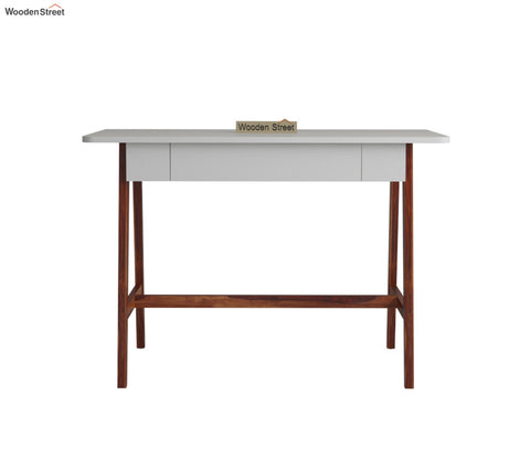 Ambra Study Table with Frosty White Drawer (Honey Finish)