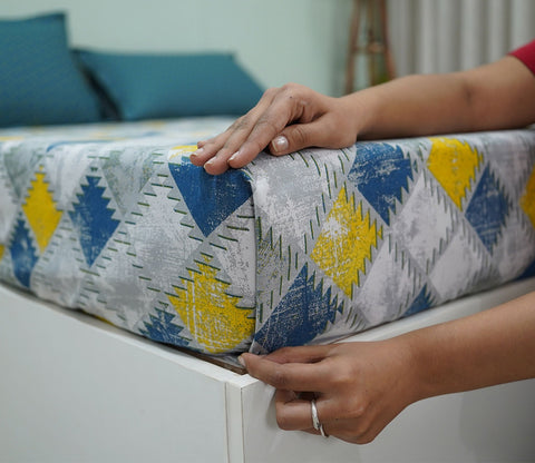 Jasper Celebration Queen Size Bedsheet (Blue)