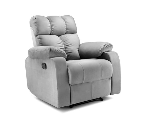 Valios Fabric 1 Seater Manual Recliner Chair (Grey)