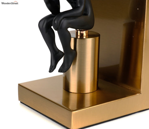 Enigmatic Black And Gold Book End