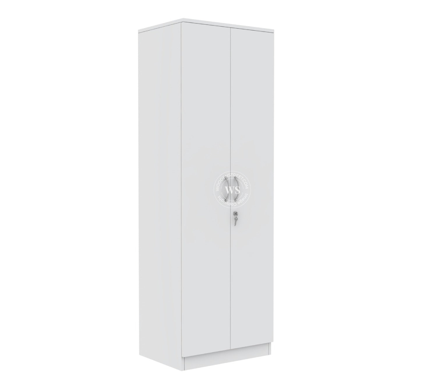 Lillian 2 Door Wardrobe with Drawer Storage and Hanging Rod (Frosty White Finish)