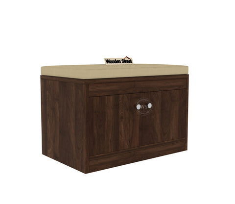 Anton Engineered Wood Shoe Rack with Seating (Columbian Walnut Finish)