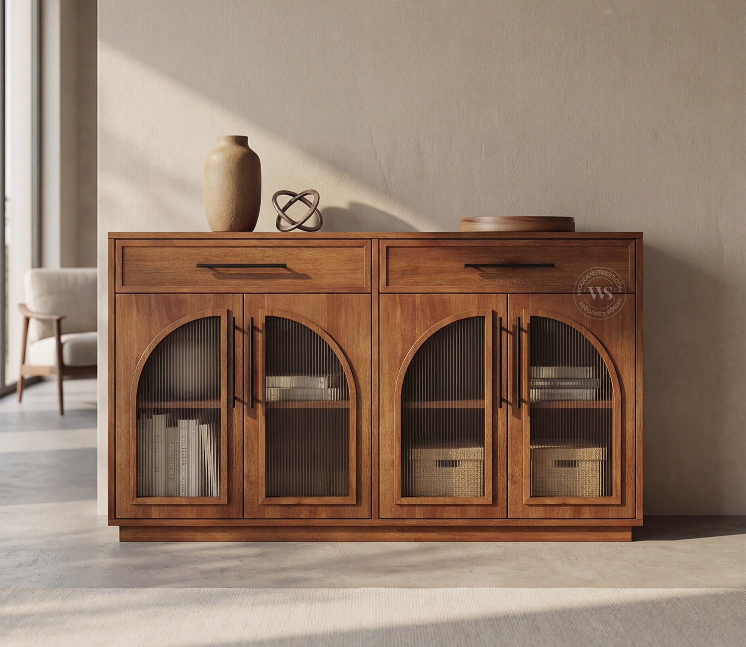 Nyrah Mango Wood Cabinet (Teak Finish)