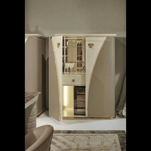 Trueliving Cream Luxurious Bar Cabinet ‎Standard (Between 20-40 In Width, 30-40 In Height)