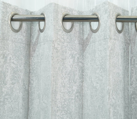 Solid Grey Light-Filtering Door Curtains Set of 2 (Grey, 7 Feet)