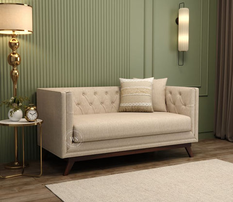 Berlin 2 Seater Sofa (Cotton, Jade Ivory)