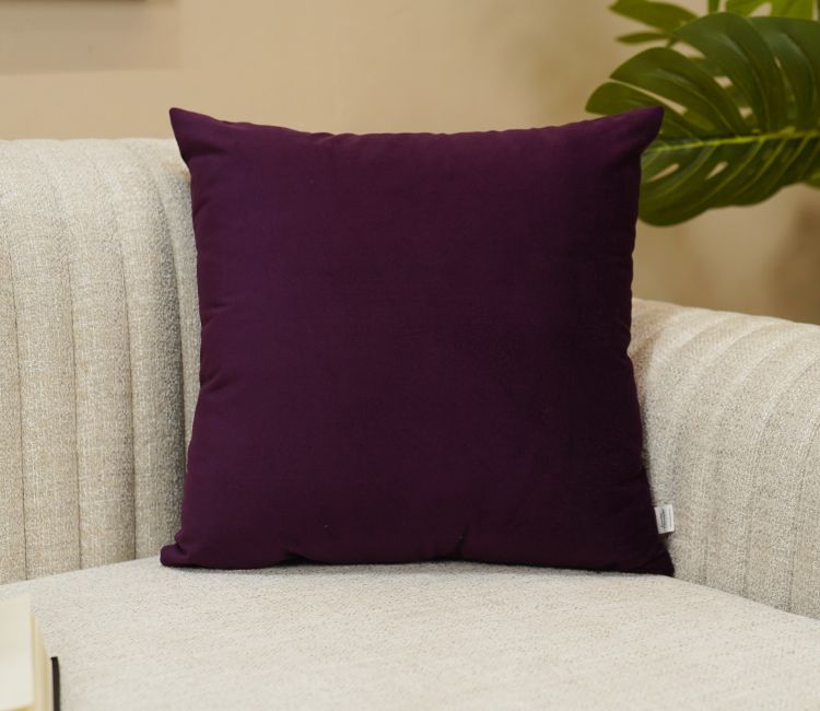 Cupid Velvet Cushion Cover - Pack of 1 (16 x 16 Inch, Mulberry Pink)