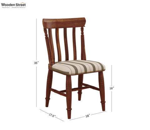 Kanak Designer 6 Seater Sheesham Wood Dining Table Set with Mishaan Quartz Top Table and Misha Chair (Teak Finish)