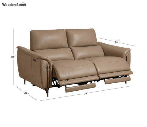 Dennis Luxe Electric Recliner 2 Seater Sofa (Urban Beige)