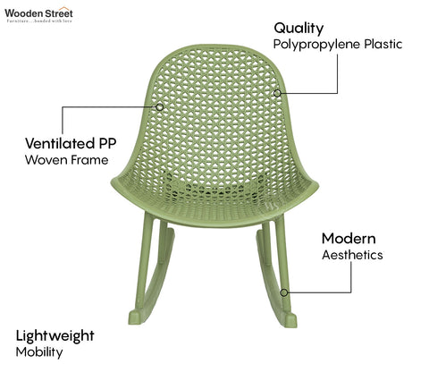 Blossie Designer Outdoor Reclining Chair – Durable & PP (Green)