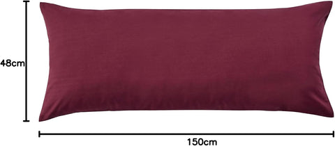 LINENCART Luxury Cotton Blend Pillowcases (Set of 2) - Queen 51x76cm, Envelope Closure Soft and Breathable Pillowcases Set- Burgundy