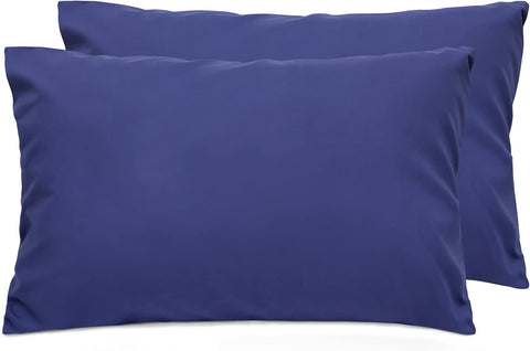 LINENCART 2 Pack Standard Size Pillow Cases, 1200TC Brushed Microfiber Super Soft Pillowcases with Envelope Closure, Wrinkle, Fade and Stain Resistant Pillow Covers, 48x74cm - Dark Grey
