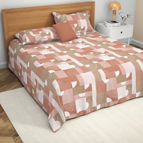 Himêya 100% Cotton King Size Bedsheet, 120 TC, Soft & Breathable, Skin-Friendly Fabric, & Lightweight, Elegant Design, Easy to Wash, Perfect for Home & Bedroom Decor