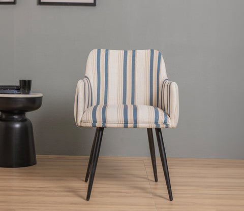 Aureya Upholstered Arm Chair (Blue Stripe)