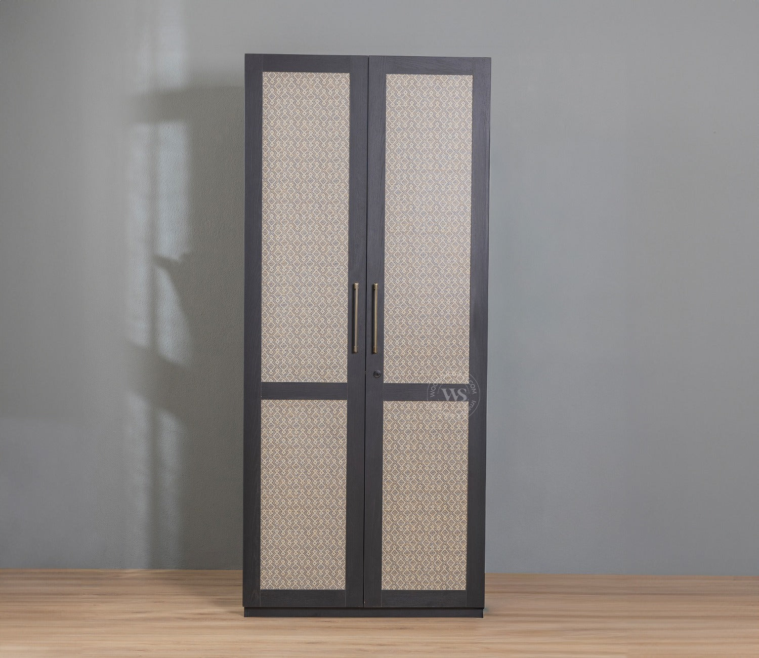 Tactica Engineered Wood Wardrobe with Textured MDF Accented Doors & Drawer Storage (Trellis Pattern)