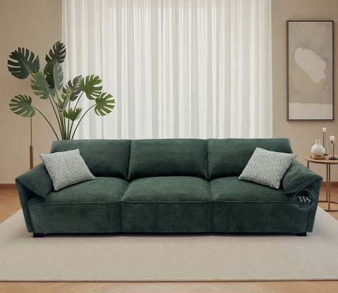 Elden Powered Recliner Sofa with Extendable Seating (Green)