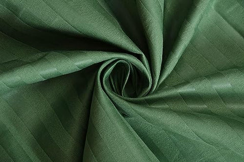 Homefab India 160 TC Stripe Glace Cotton Double BedSheet with 2 Pillow Covers - (90x90 inches) - Dark Green