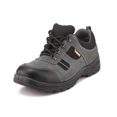 Trueliving_New Arrivals-Safety Products-Everest EVE-602 Low Ankle Leather Steel Toe Single Density Black Work Safety Shoes, Size: 7