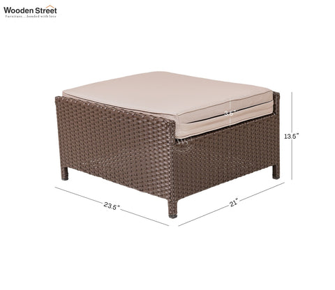Vivica Premium Wicker 2 Seater Outdoor Set with Coffee Table and Ottomans (Beige)