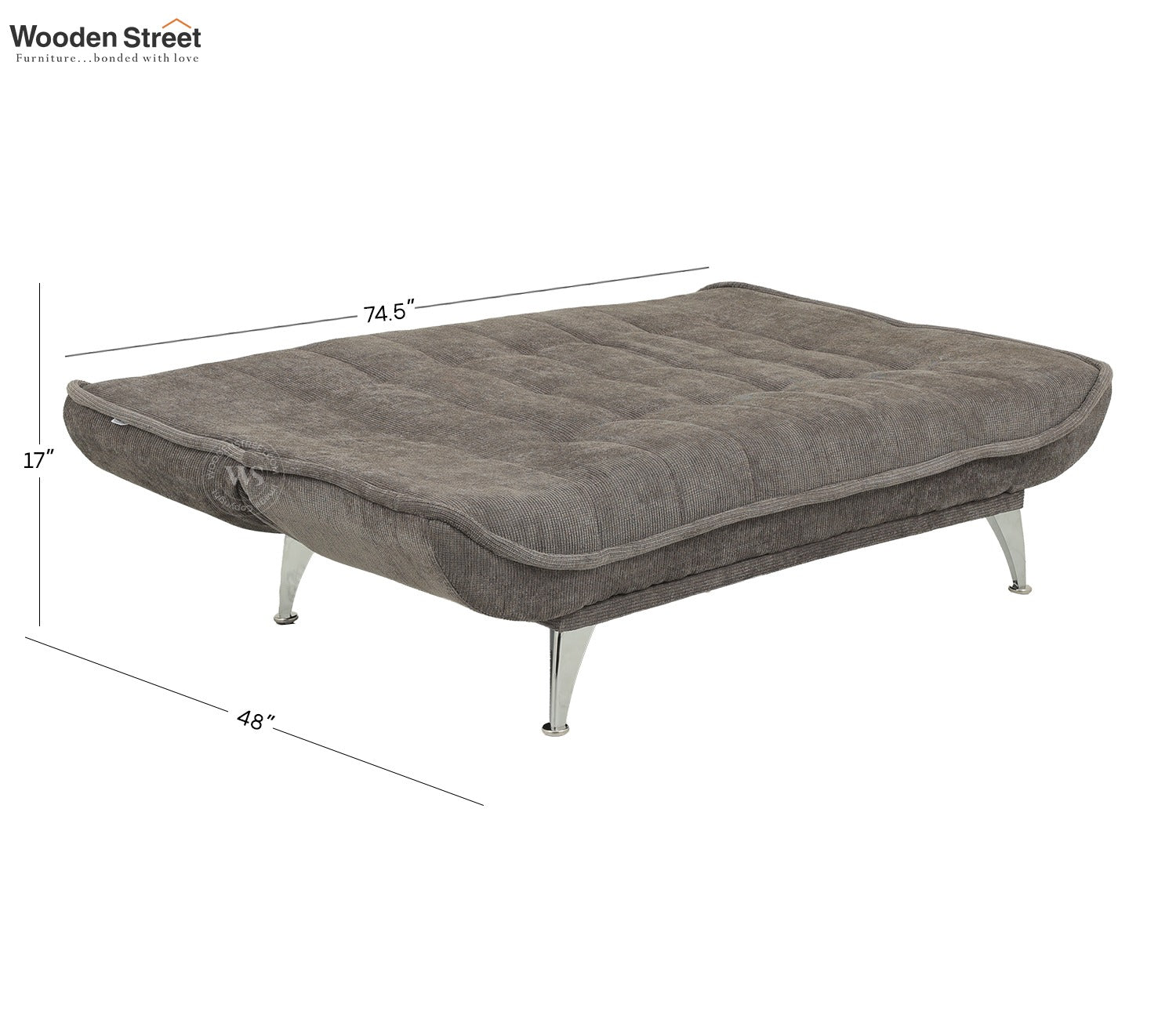 Bastion Premium Upholstery Fabric Sofa cum Bed (Grey)
